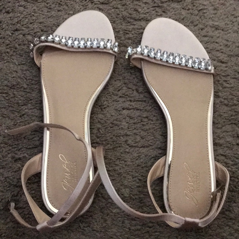 Dressy wedding prom crystal sandals nude cream